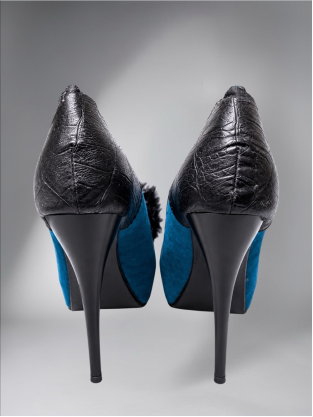 RedKiss Teal Blue Suede Rhinestone Platform Stiletto Heels – Women’s Size 7.5 - Picture 3 of 11